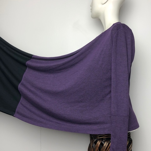Karma Black/Purple Infinity Knit Wrap Cardigan Size M - Picture 8 of 15